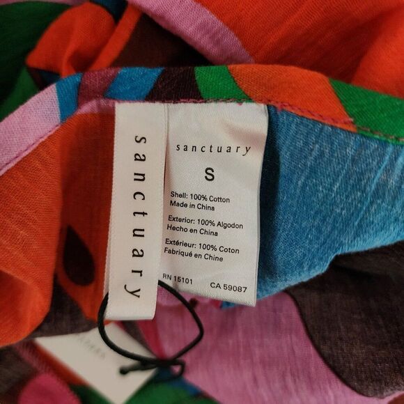 Sanctuary Boho Flare Sleeve Crop Tie Waist Wrap Top Womens S Multi New - Picture 6 of 7